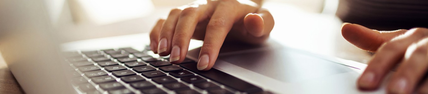 typing on a keyboard