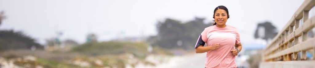 woman jogging on a path